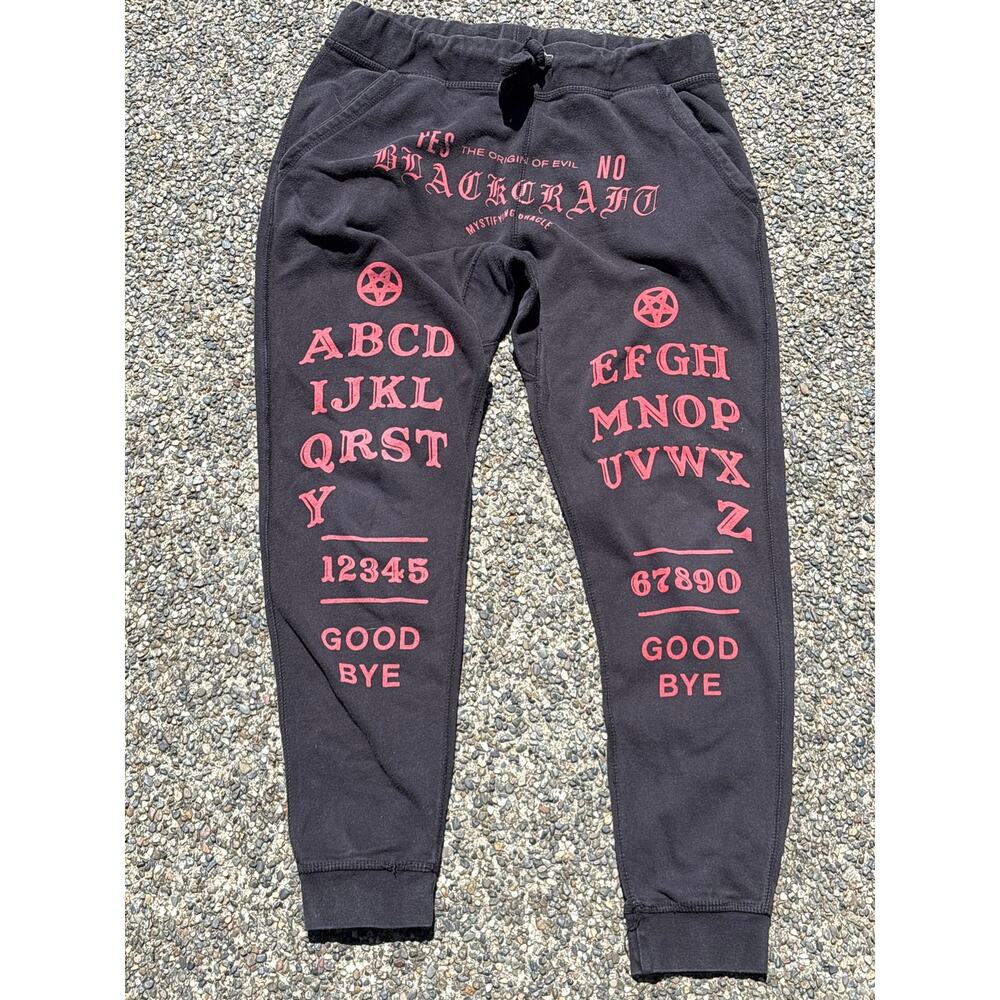 Blackcraft Ouija Jogger sweatpants 2XL black red Men’s pant drawstring goth emo